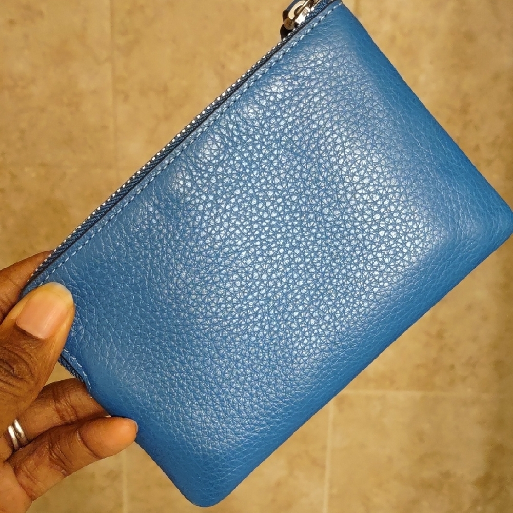 Coach Cobalt Blue Leather Pouch - Picture 4 of 9